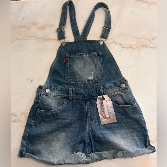 Denim Overalls with Adjustable Straps - Picture 1 of 6